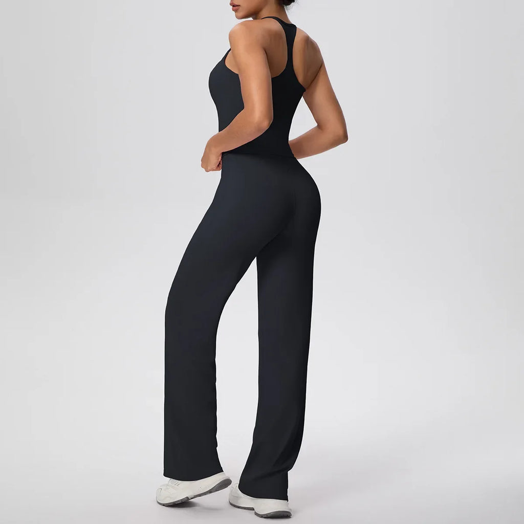 Yoga Set 2PCS Women Tracksuit Nude Feeling Workout Sets Gym Clothes Push Up Fitness Running Sportswear Sport Vest Leggings Suit
