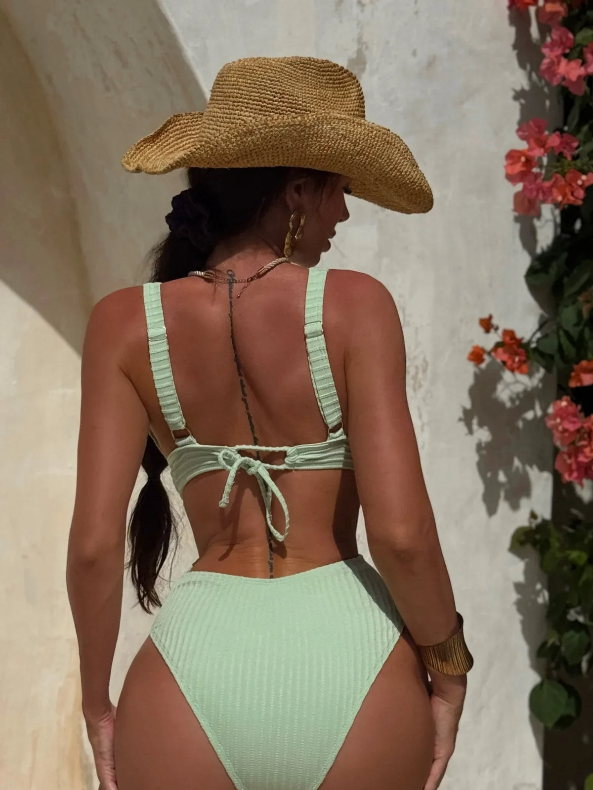 2026 Deep V Neck Cut Out Women Swimwear One Piece Swimsuit Female High Leg Cut Monokini Bather Backless Bathing Swim Beachwear