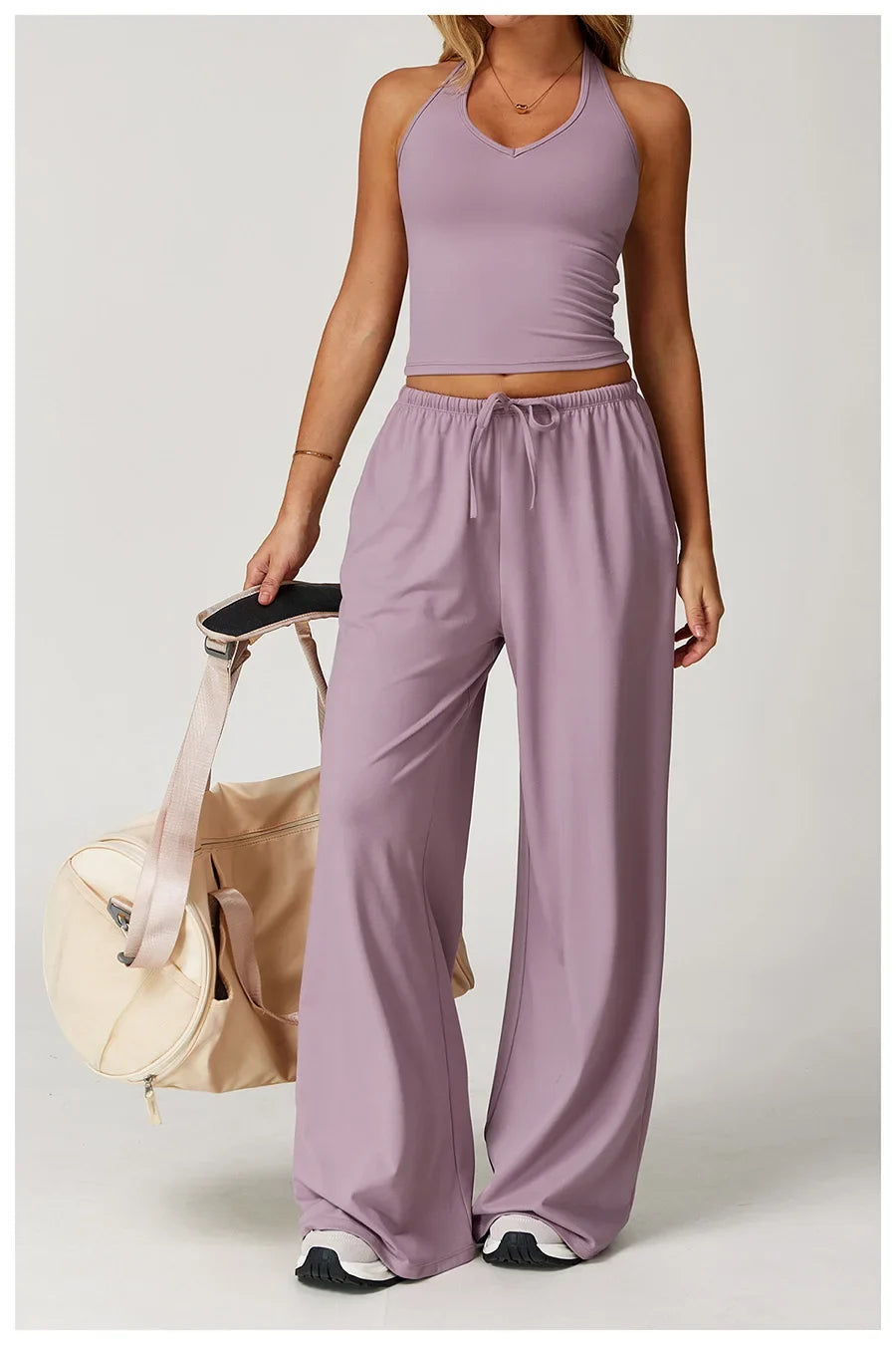 New Women Yoga Set 2/3 Pieces Long sleeves Workout Tracksuit Sportswear Gym Clothing Wide-leg sport pants Fitness Sports Suit