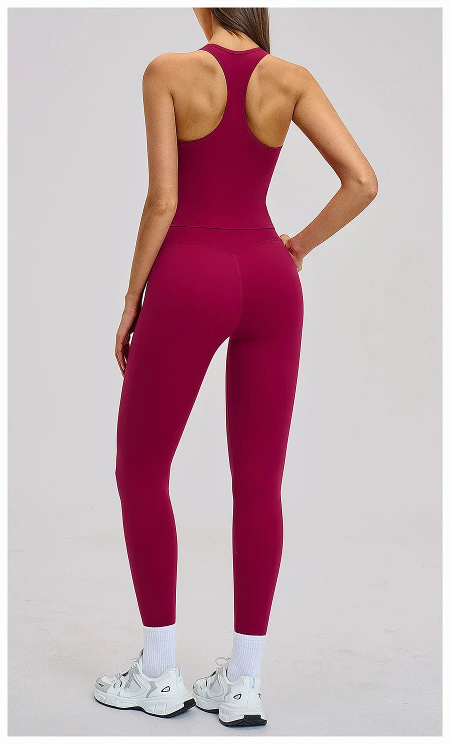 New Yoga Set 2PCS Gym Clothes Workout Outfits Women Long-sleeved T-shirt Sportswear Tracksuits Fitness Sports Vest Gym Leggings