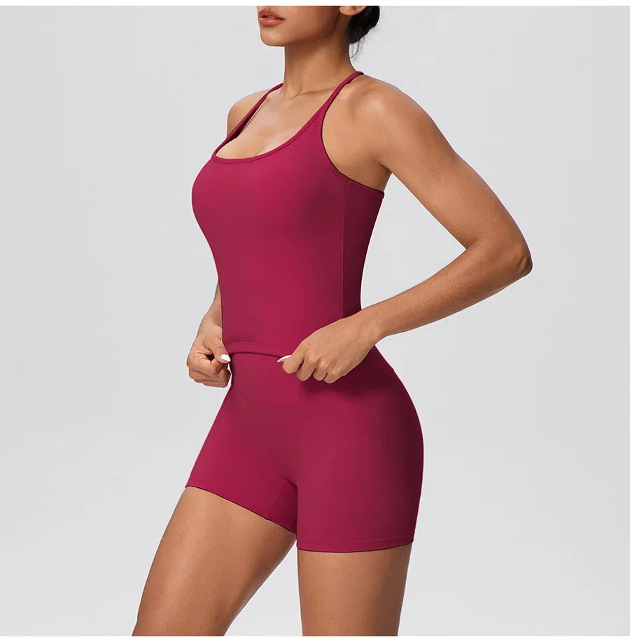 New 2Pcs Yoga Sets Naked Feel Women Workout Fitness Gym Clothes High Waist Yoga Shorts And Sports Bra Impact Shorts Workout Sets