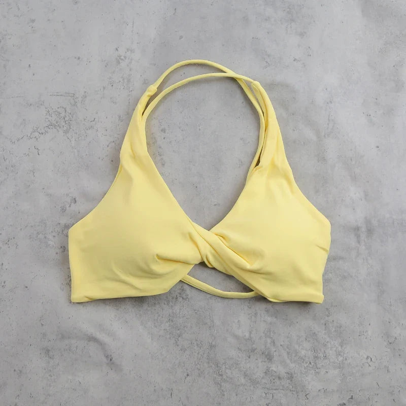 DIAS FIT JOY Women's  Workout Sports Bras Beauty back Cross Padded Low Impact Fitness Bra Yoga Top Cycling Fitness