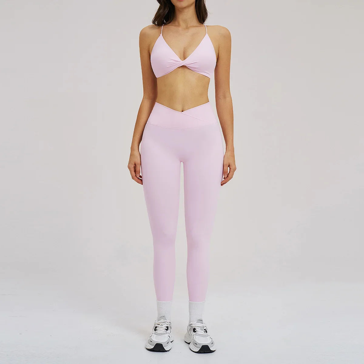 2PCS Yoga Suit Sports Set Women Fitness Quick-Drying Gym Tracksuit Running Nude Feeling Workout Outfit Sport Bra Leggings Suit