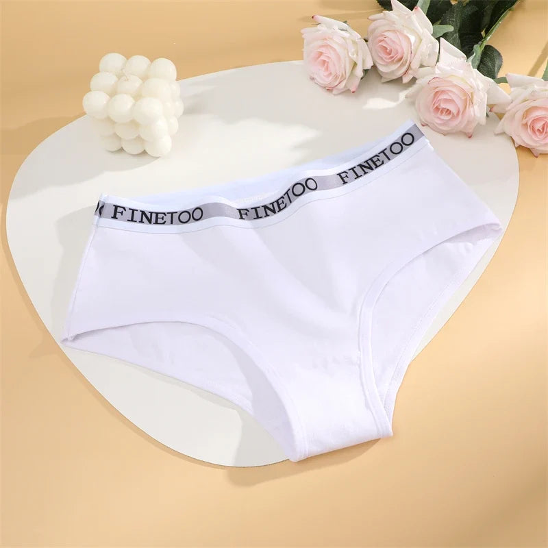 3Pcs Women's Cotton Briefs Letter Belt Underwear Women Panties Sexy Breathable Briefs Female Stretch Ladies Soft Lingerie