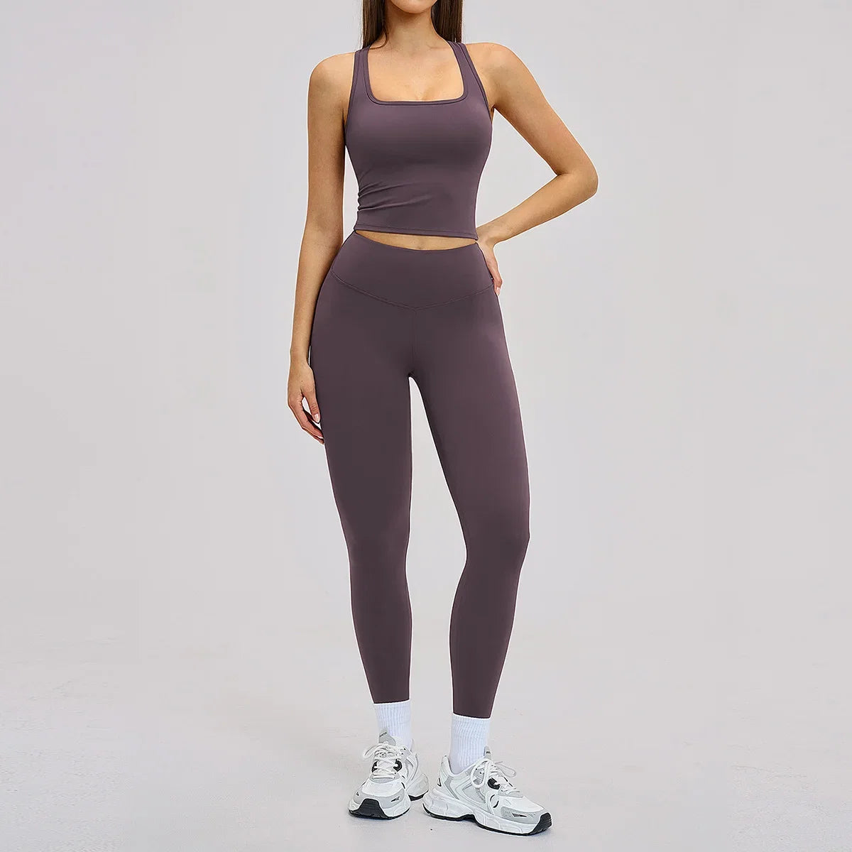 New Yoga Set 2PCS Gym Clothes Workout Outfits Women Long-sleeved T-shirt Sportswear Tracksuits Fitness Sports Vest Gym Leggings