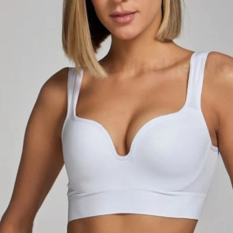 Women Wireless Sports Bra Fitness Running Vest Gym Workout Underwear Padded Tops Bralette Breathable Brassiere Push Up Bras