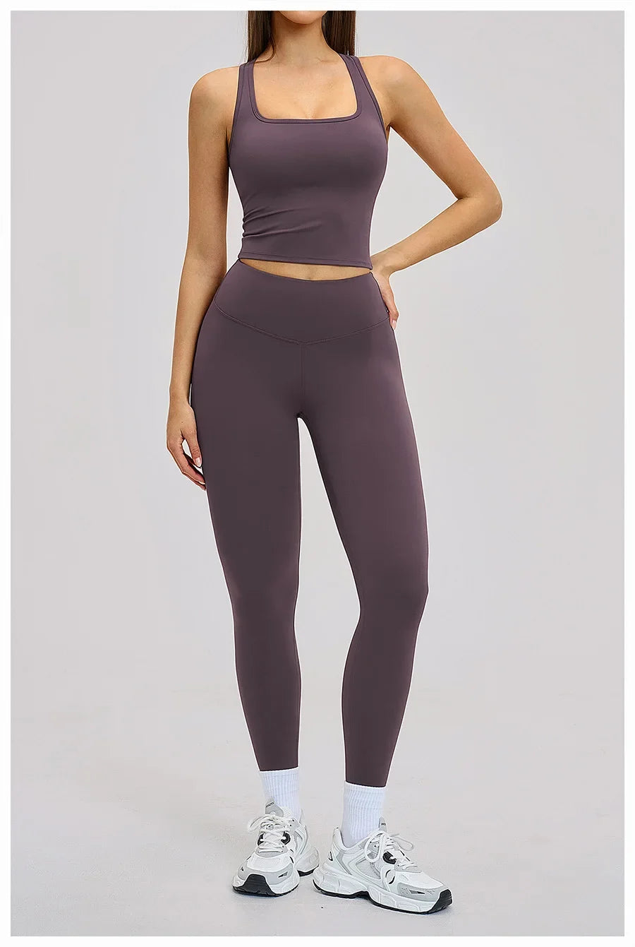 New Yoga Set 2PCS Gym Clothes Workout Outfits Women Long-sleeved T-shirt Sportswear Tracksuits Fitness Sports Vest Gym Leggings