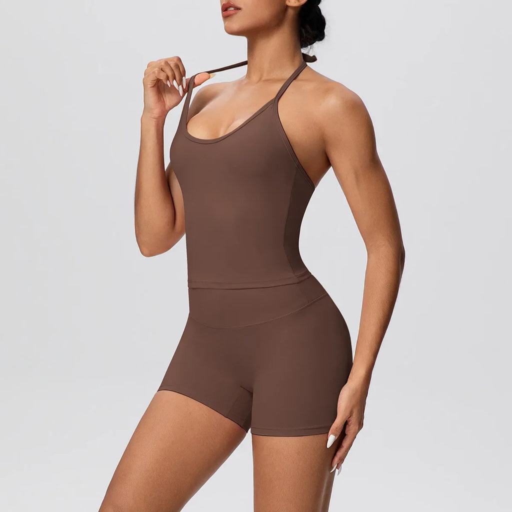 New 2Pcs Yoga Sets Naked Feel Women Workout Fitness Gym Clothes High Waist Yoga Shorts And Sports Bra Impact Shorts Workout Sets