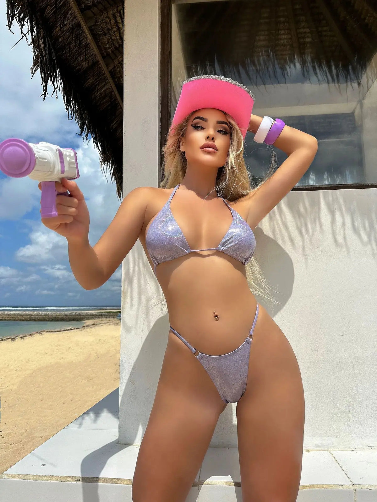 Shiny Bikini Set 2025 Women Luxury Bling Purple Neon Green Push Up Micro Swimsuit Summer Bathing Suit Thong Swimwear Biquini