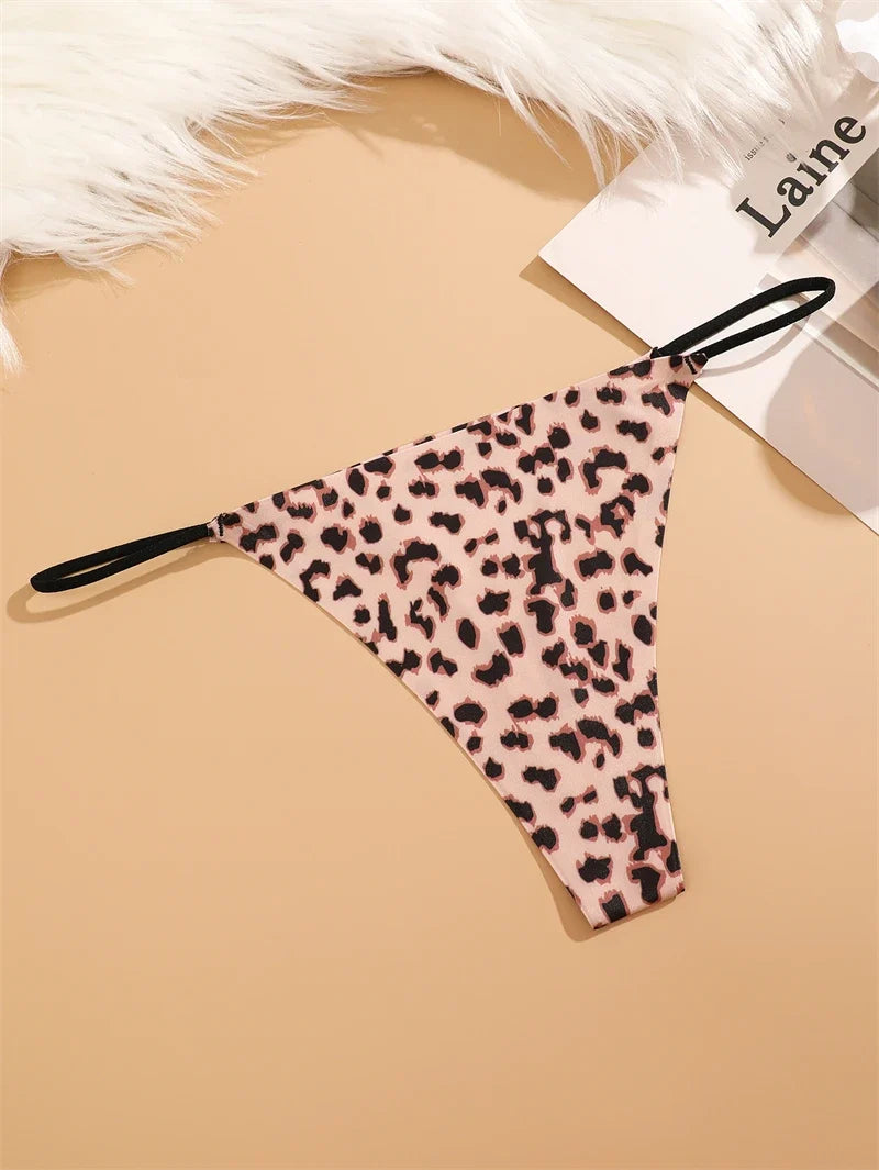 3PCS Women Seamless Leopard Butterfly Panties Sexy Ultra-thin Briefs Female Ice Silk No Trace Underwear Low Rise Soft Lingerie