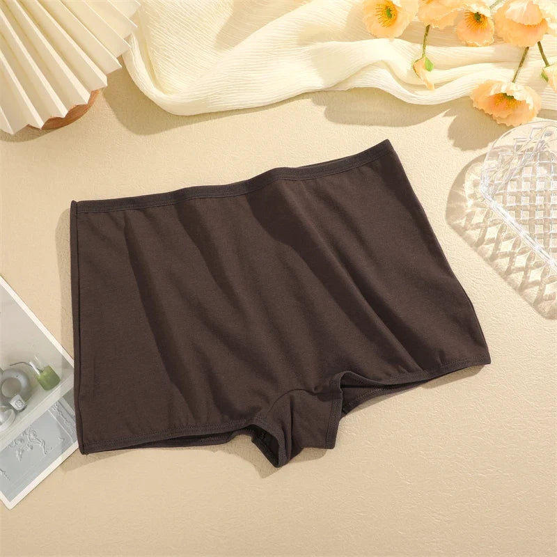 3PCS Women's  Cotton Seamless Panties Sports Boxers Underwear Female Solid Color Briefs Cozy Lingerie Intimate Underpants XS-XL