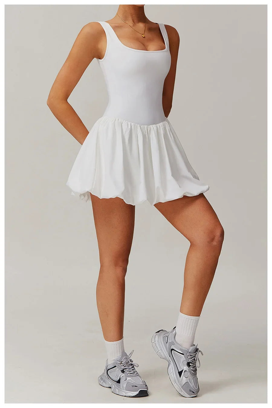 New Yoga Set Fake Two-piece Sports Dress Women's Anti Glare Yoga Jumpsuit Outdoor Running Fitness Tennis Skirt Workout Rompers