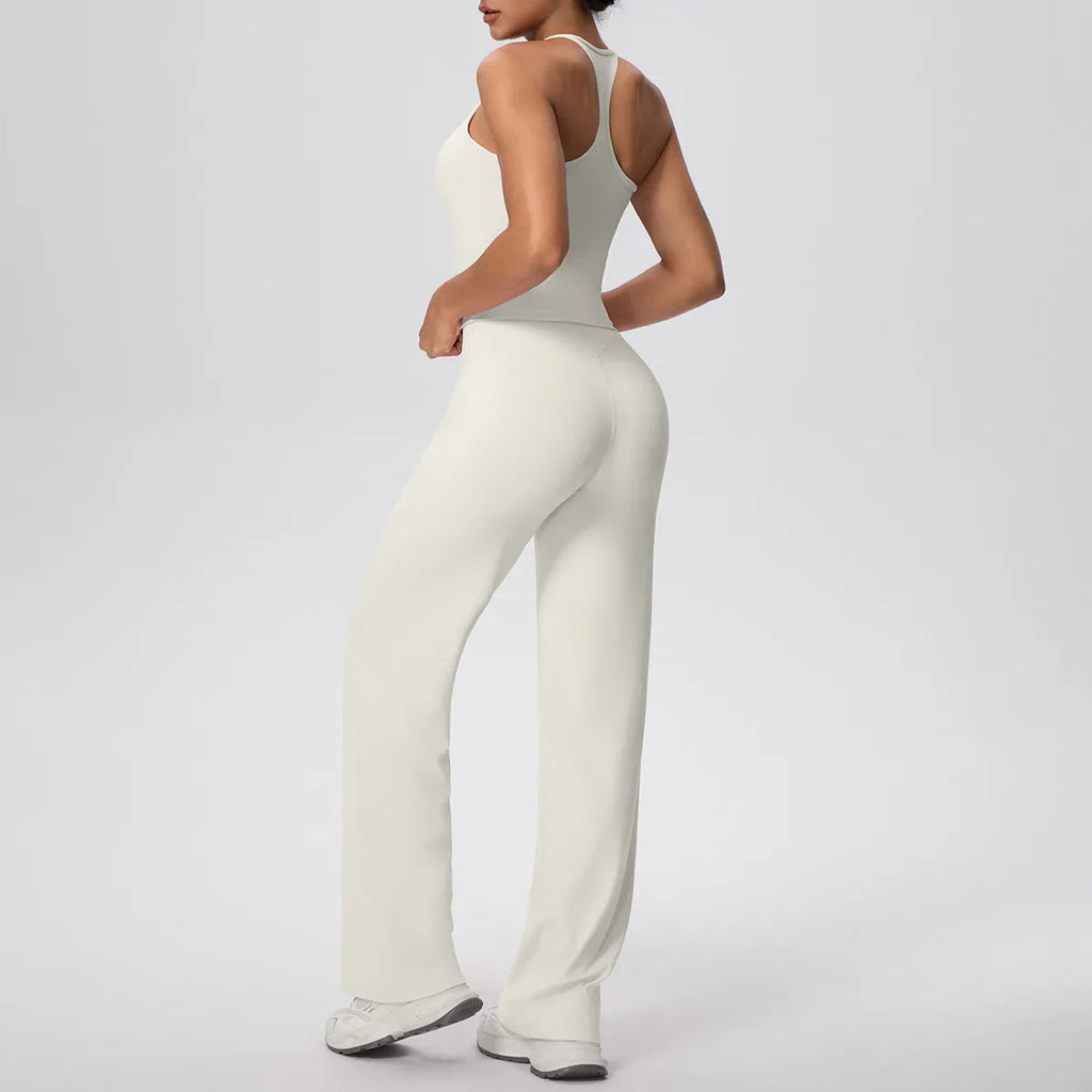 Yoga Set 2PCS Women Tracksuit Nude Feeling Workout Sets Gym Clothes Push Up Fitness Running Sportswear Sport Vest Leggings Suit