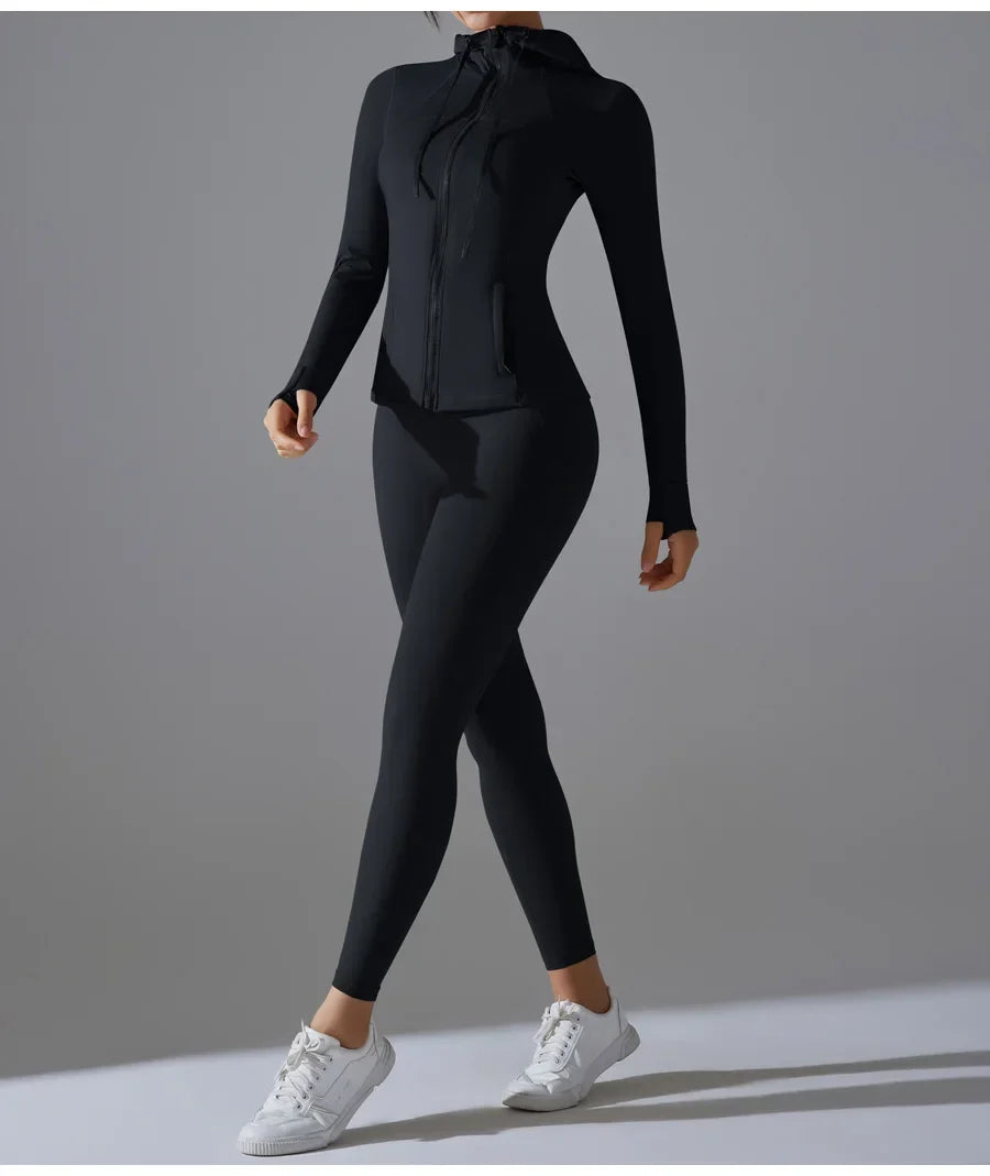 New Yoga Set 2PCS Sports Outfits Women Clothes Fitness Tracksuit Gym Legging Workout Long Sleeved Female Yoga Suit Sportswear
