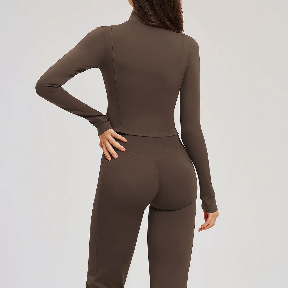 2PCS Yoga Set Gym Clothes Sportswear Seamless Women Fitness Long Sleeved Tracksuits Sports Workout Gym Flared Leggings Athletic