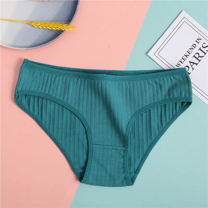 FINETOO Women Cotton Briefs Panties Female Sexy Low Waist Underwear M-XL Breathable Panty Girls Comfortable Intimates Lingerie