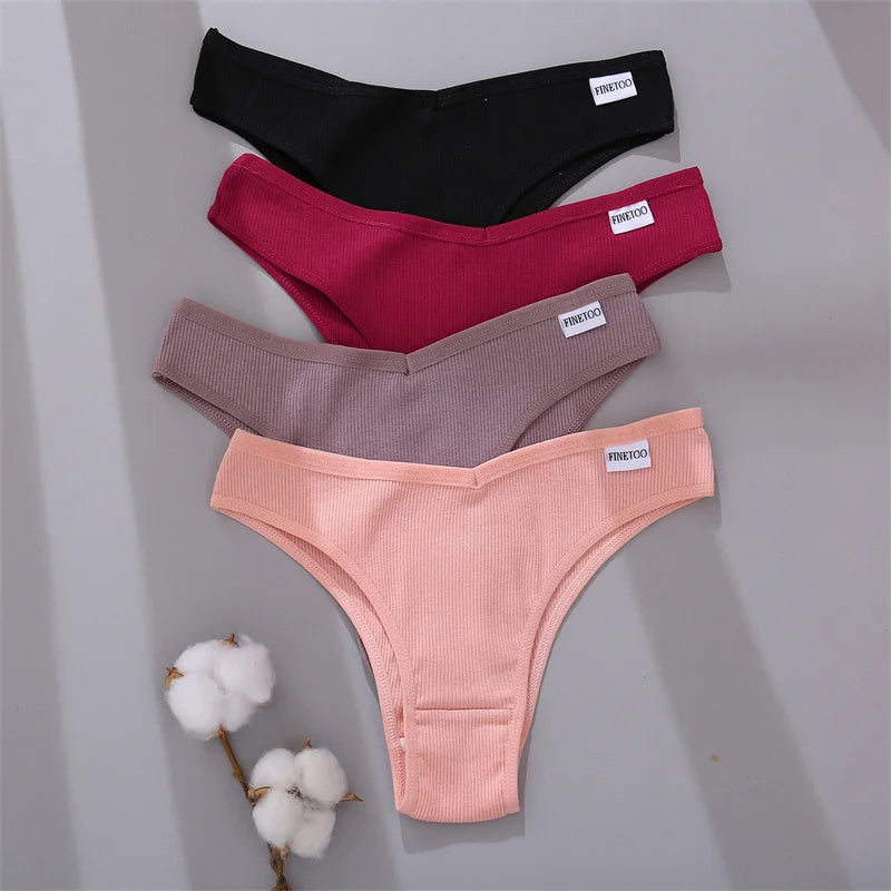 4Pcs/Set Cotton Panties Low Rise Briefs Women Underwear Bikini Ladies Sexy Underpants Female Intimates Girls Lingerie 2022 Hot