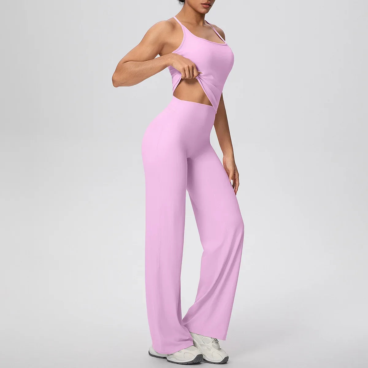 Yoga Set 2PCS Women Tracksuit Nude Feeling Workout Sets Gym Clothes Push Up Fitness Running Sportswear Sport Vest Leggings Suit