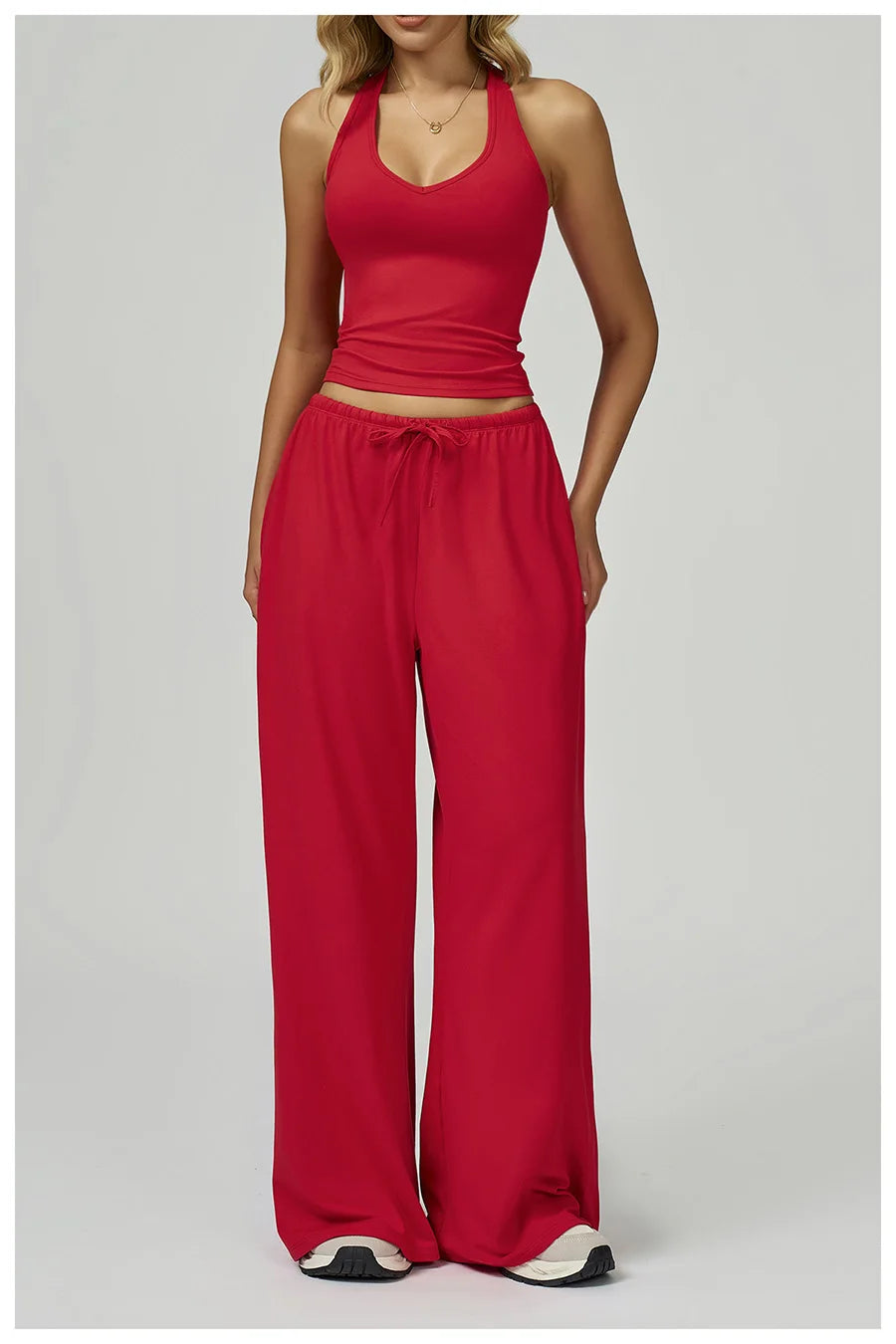 New Women Yoga Set 2/3 Pieces Long sleeves Workout Tracksuit Sportswear Gym Clothing Wide-leg sport pants Fitness Sports Suit