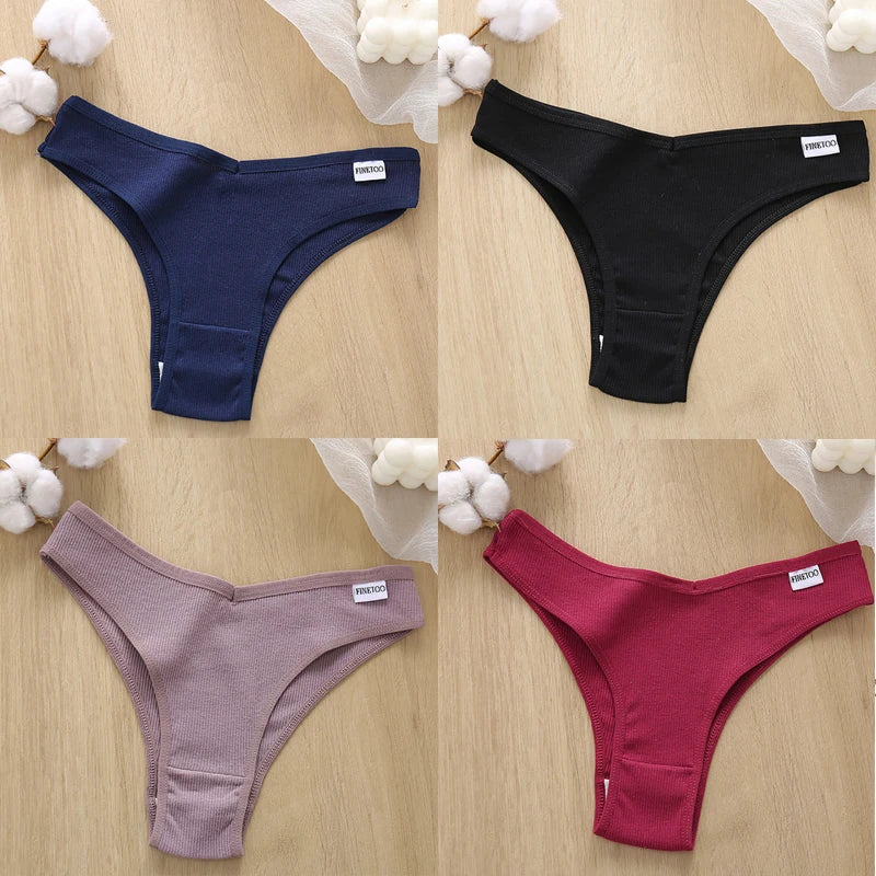 4Pcs/Set Cotton Panties Low Rise Briefs Women Underwear Bikini Ladies Sexy Underpants Female Intimates Girls Lingerie 2022 Hot