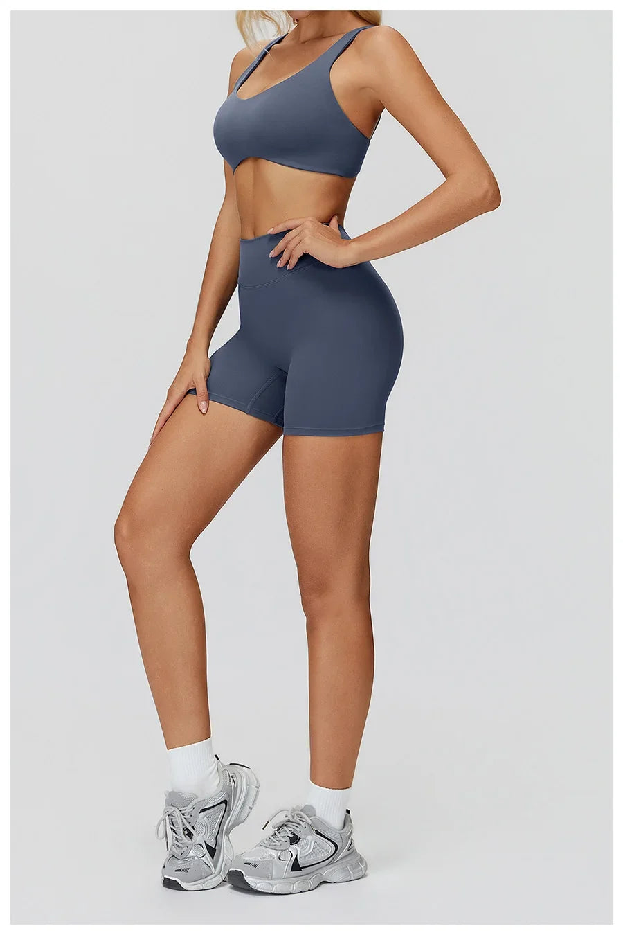 Women Yoga Suit Tracksuit Sports Bra High Waist Legging Shorts Outfit Gym Set Fitness Running Workout Clothes Push Up Sportswear