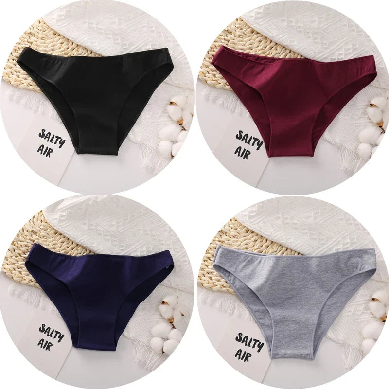4Pcs/Set Cotton Panties Low Rise Briefs Women Underwear Bikini Ladies Sexy Underpants Female Intimates Girls Lingerie 2022 Hot