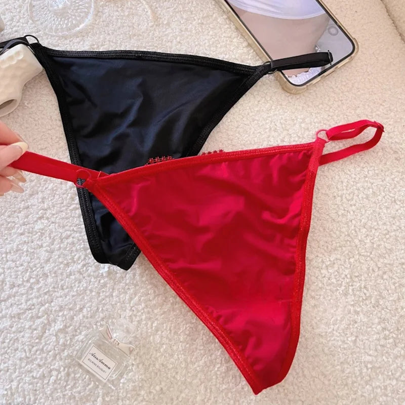 Diamonds Sexy Girls Thong Women Panties Letter Rhinestones G String Briefs Hot Erotic Underwear Low Waist Female Intimates