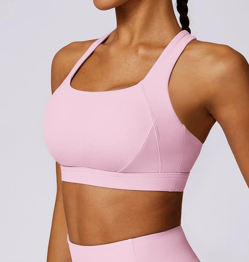 Hearuisavy Quick-Dry Backless Yoga Clothes Running Vest Women Workout Brassiere Fitness Gym Tank Top Women Push up Sports Bra