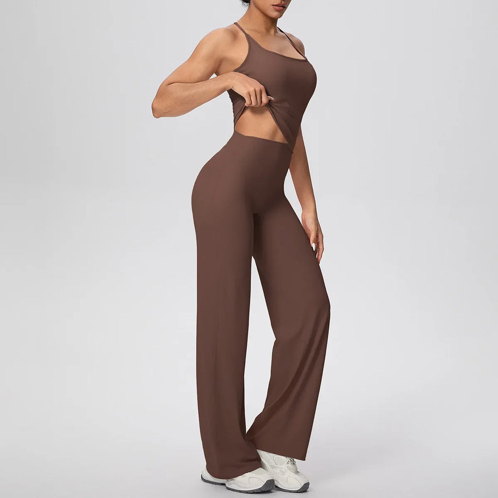 Yoga Set 2PCS Women Tracksuit Nude Feeling Workout Sets Gym Clothes Push Up Fitness Running Sportswear Sport Vest Leggings Suit