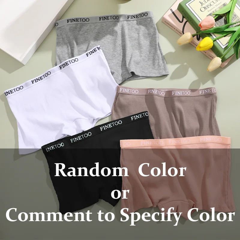 4Pcs Seamless Women Cotton Boxers Underwear Ice Silk Shorts Solid Color Ladies Soft Boyshorts Plus Size Cotton Boxers M/L/XL