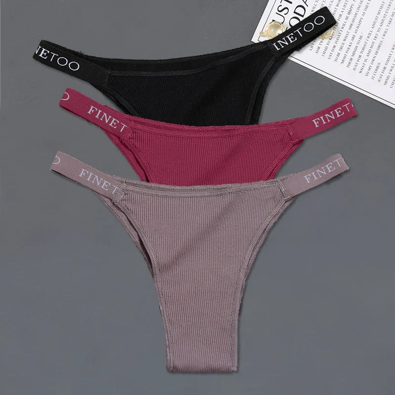 3Pcs/set Low Waist Brazilian Panties Women Cotton Bikini Panties M-XL Lady Comfortable Underwear Female Soft Underpants Lingerie