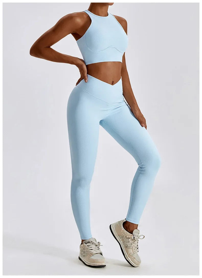 Yoga Set Seamless Women's Sportswear Workout Clothes Athletic Wear Gym Legging Fitness Bra Crop Top Sports Suits High Quality