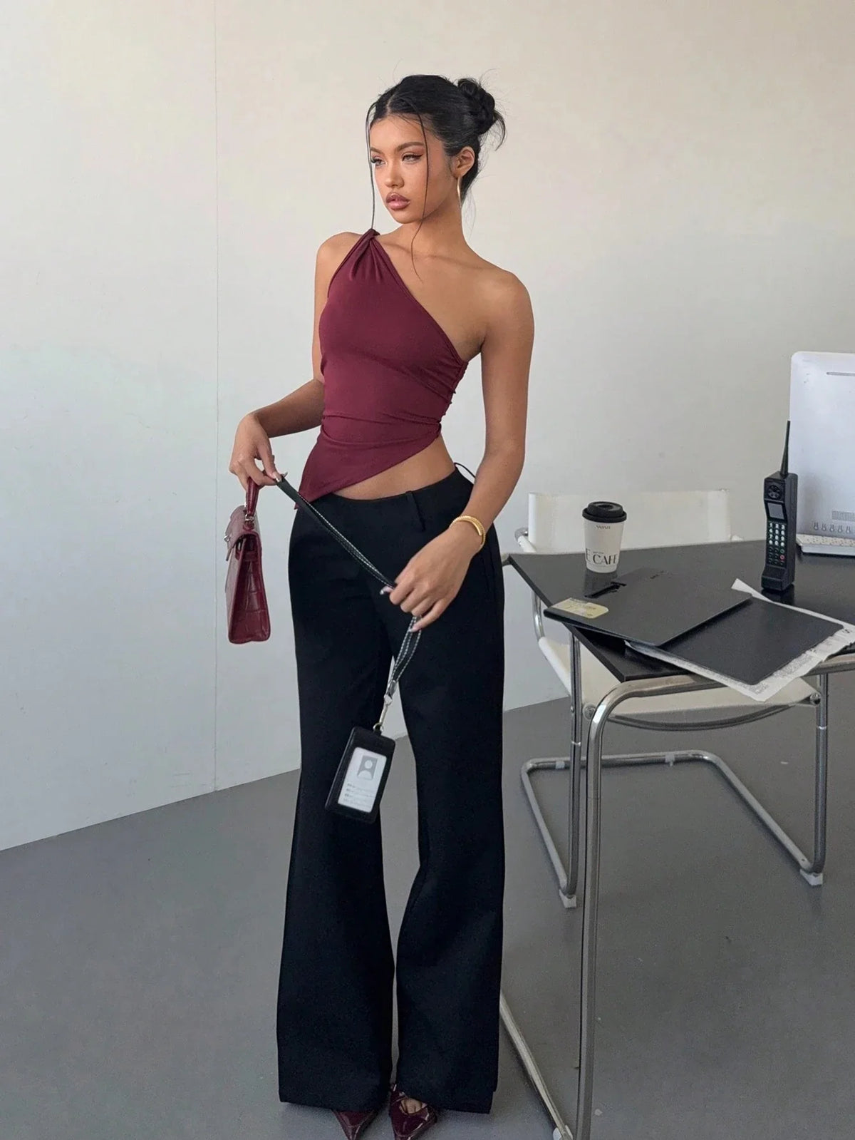 Women's Sexy One Shoulder Asymmetry Hem Crop Top Shoulder Knot Desigh Backless Slim Fit Cami Top streetwear 2025 Summer