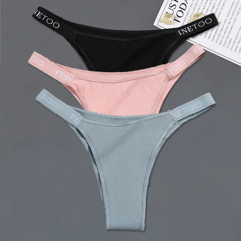 3Pcs/set Low Waist Brazilian Panties Women Cotton Bikini Panties M-XL Lady Comfortable Underwear Female Soft Underpants Lingerie