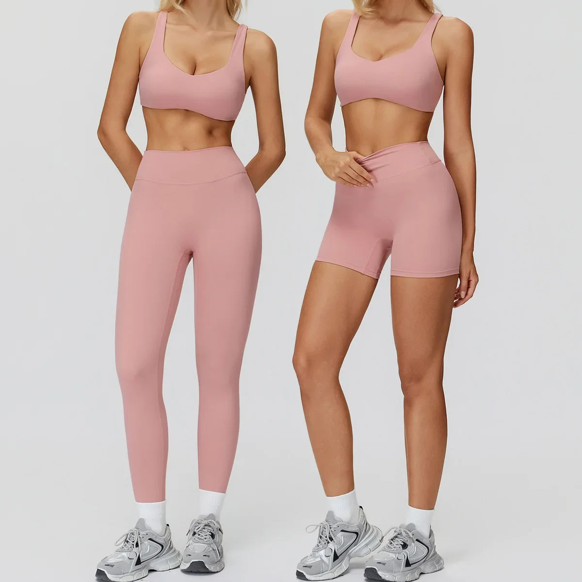 Women Yoga Suit Tracksuit Sports Bra High Waist Legging Shorts Outfit Gym Set Fitness Running Workout Clothes Push Up Sportswear
