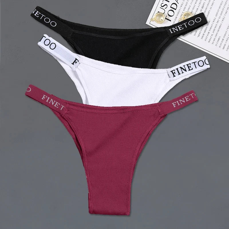 3Pcs/set Low Waist Brazilian Panties Women Cotton Bikini Panties M-XL Lady Comfortable Underwear Female Soft Underpants Lingerie