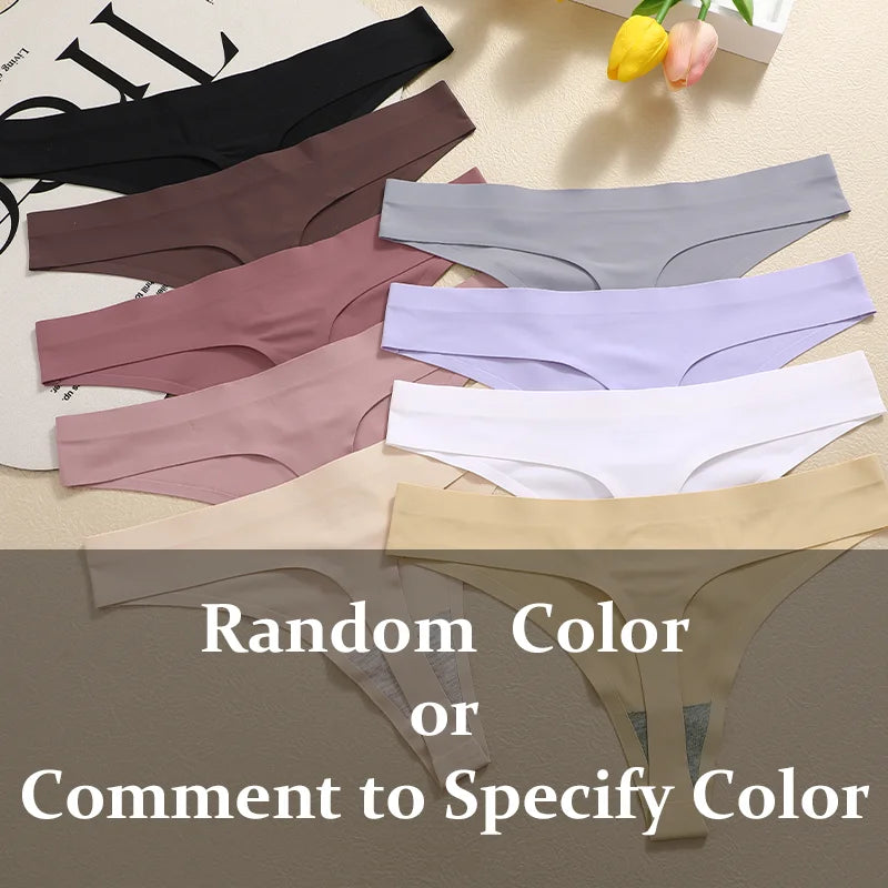 5Pcs/Set Seamless Ultra-thin panties Maillard Panties Women Ice Silk Underwear Sexy Panty Low Waist G-string Female Solid Panty