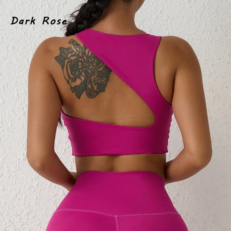 DIAS FIT JOY Nylon Beauty Back Sports Bra Women's Shockproof Yoga Bra Gathering Running Sports Vest