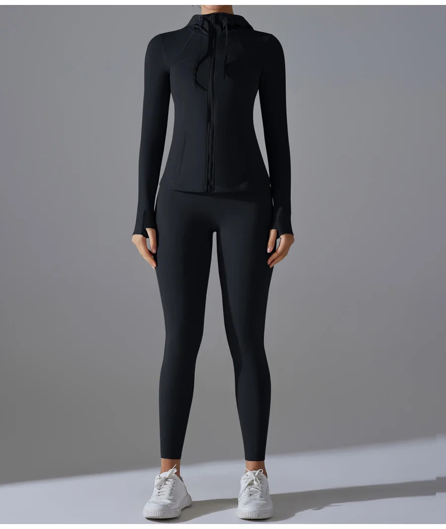 New Yoga Set 2PCS Sports Outfits Women Clothes Fitness Tracksuit Gym Legging Workout Long Sleeved Female Yoga Suit Sportswear