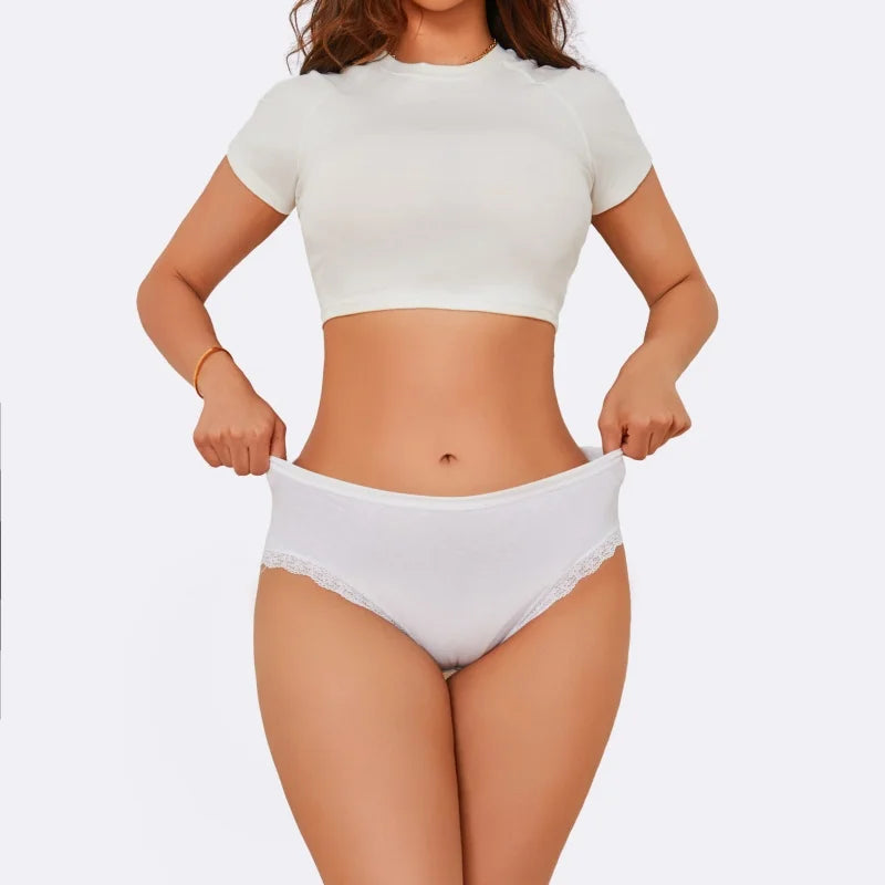 4Pcs/Set Women's Cotton Briefs Women Seamless Panties Solid Color Breathable Underwear Female Low Waist Soft Lingerie S-XXL