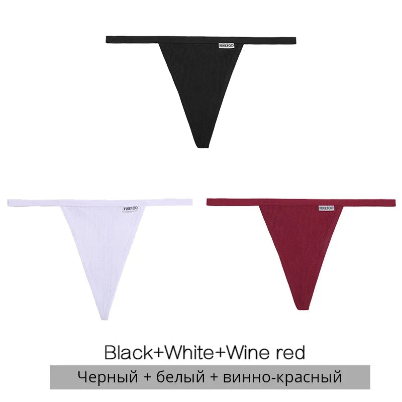 3Pcs/set Cotton Thongs M-XL Sexy Bikini Panties Women T-Back Underpants Girls Low Waist G-string Underwear Female Lingerie 2022