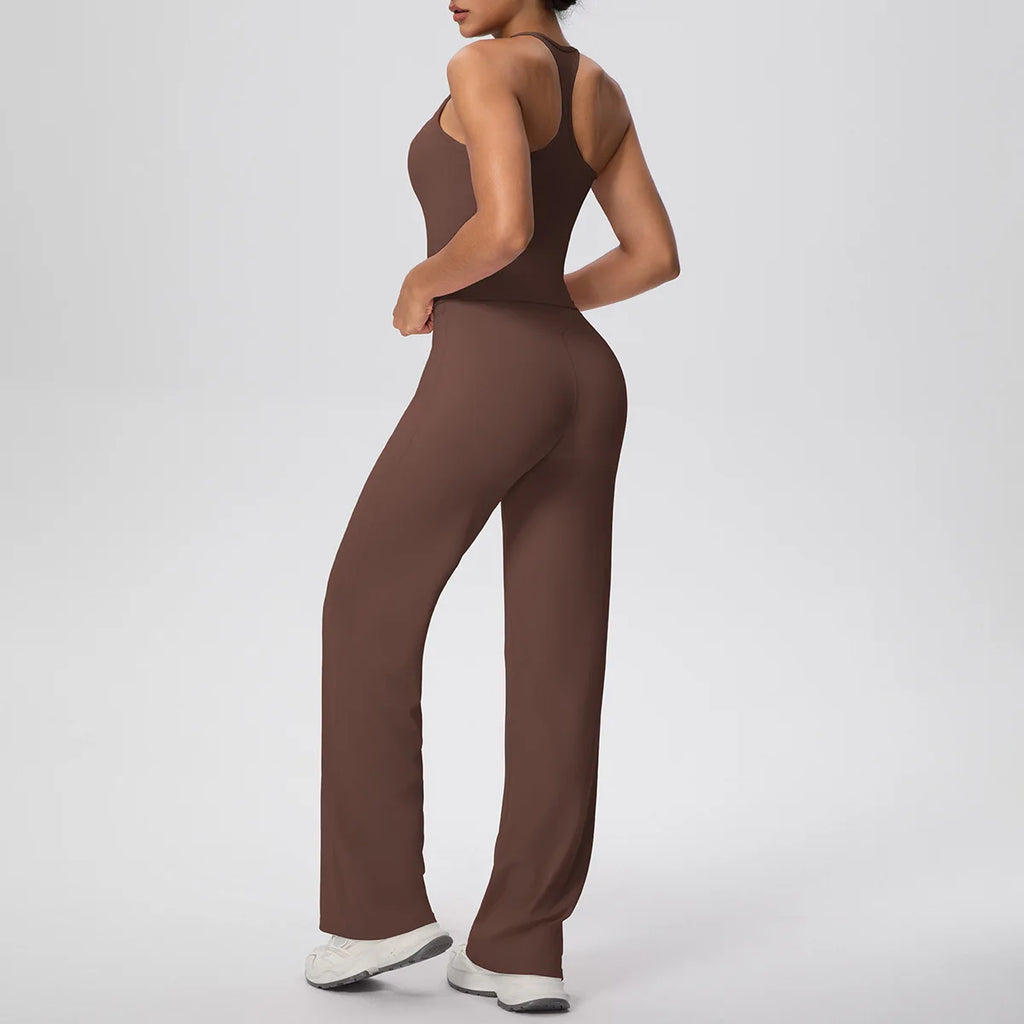 Yoga Set 2PCS Women Tracksuit Nude Feeling Workout Sets Gym Clothes Push Up Fitness Running Sportswear Sport Vest Leggings Suit