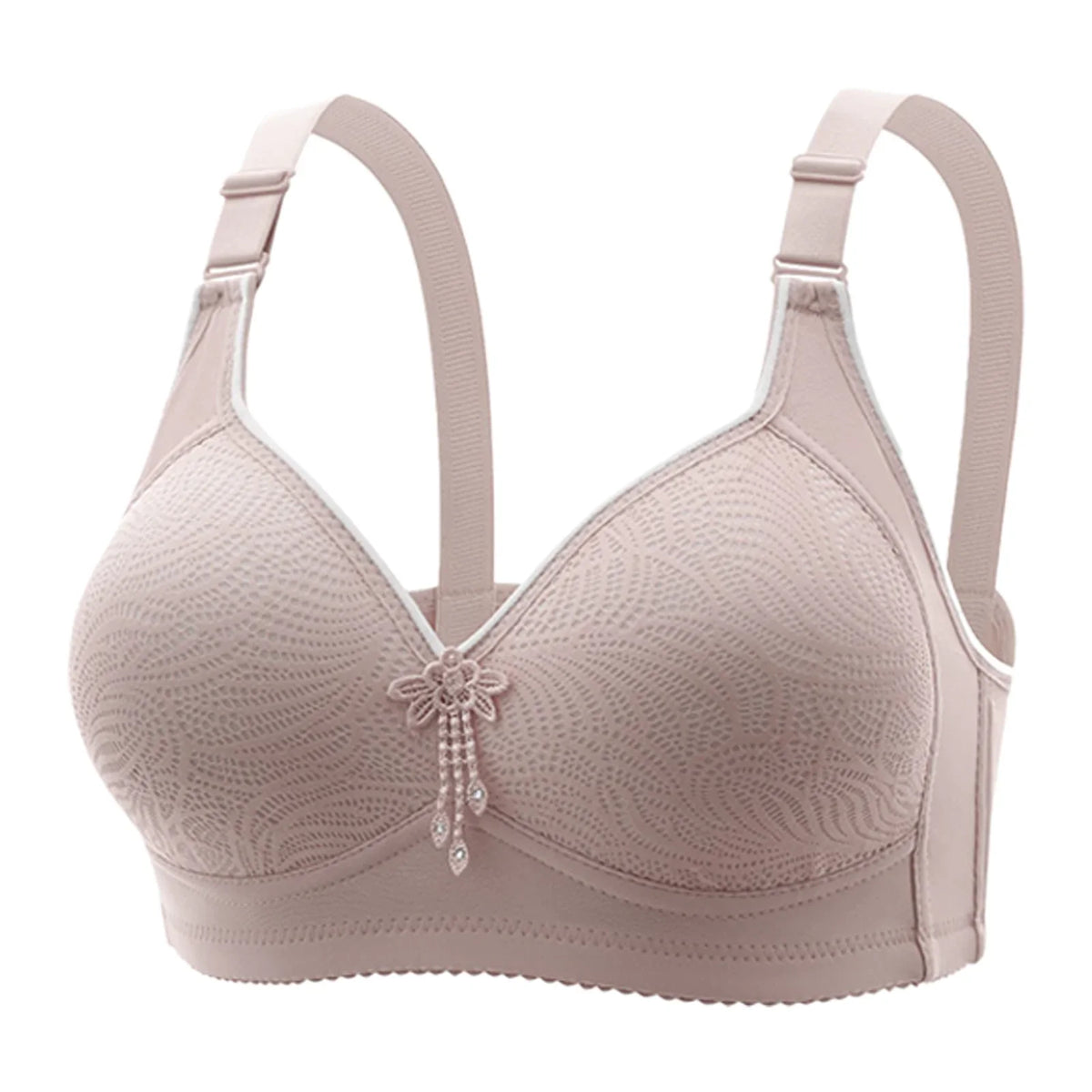 6pcs Seamless Tassel Decor Wireless Women Bra Push-Up - Adjustable Strap, Soft Colors Black/Pink/Beige/Light Blue/Mint Green