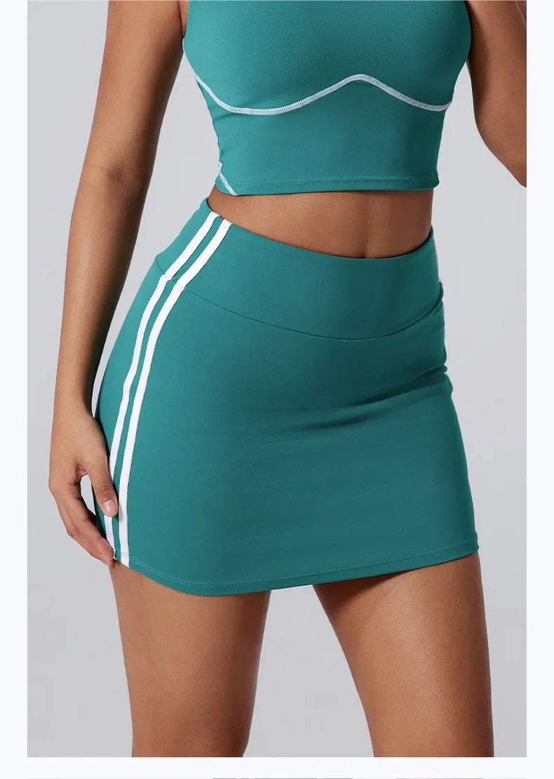 Women Vest Tank Top Tennis Suit Fitness Yoga Set Casual Outdoor Short Skirt Running Golf Gym Suit Female Breathable Sportswear