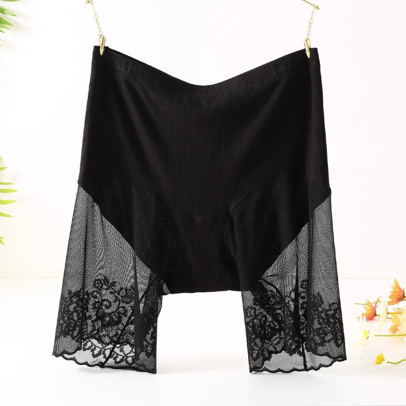 60-115 KG Plus Size Safety Short Pants Summer Women Seamless Underskirt Shorts Anti Rub Thigh Boyshorts Sexy Lace Women Boxers