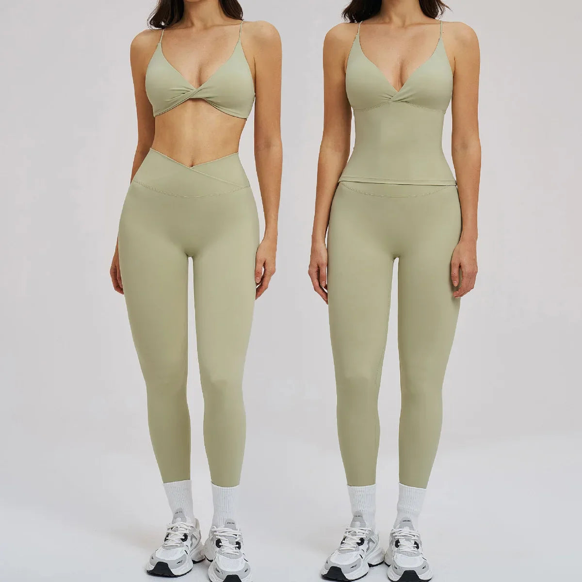 2PCS Yoga Suit Sports Set Women Fitness Quick-Drying Gym Tracksuit Running Nude Feeling Workout Outfit Sport Bra Leggings Suit