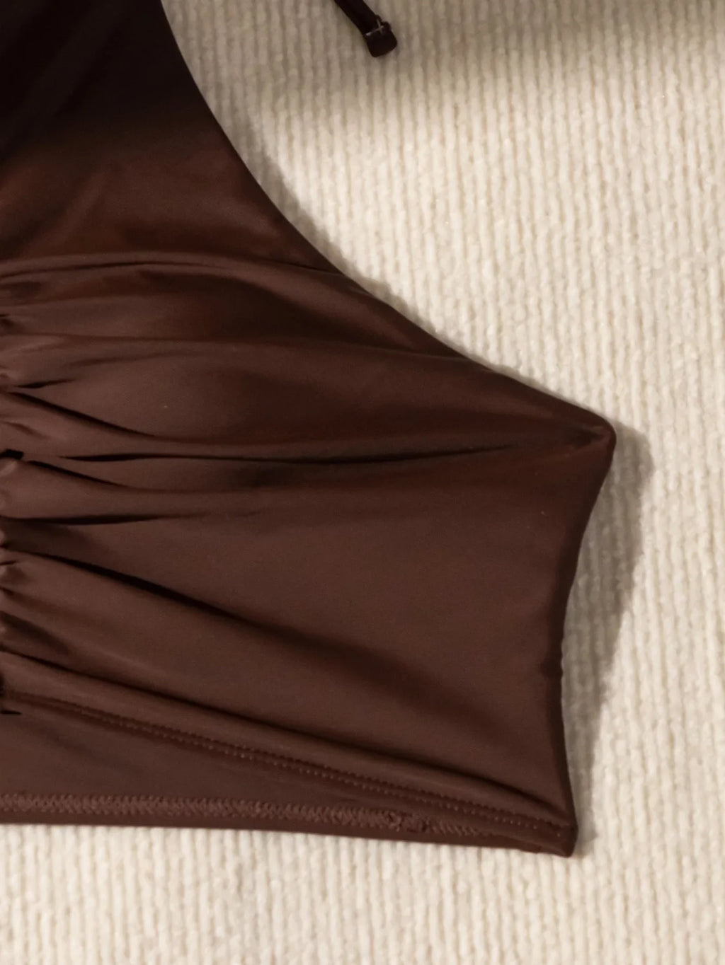 Sexy Halter Pleate Bikini Set 2025 Women Coffee Push Up Crop Top with High Waist Swimsuit Summer Holiday Bathing Suit Swimwear