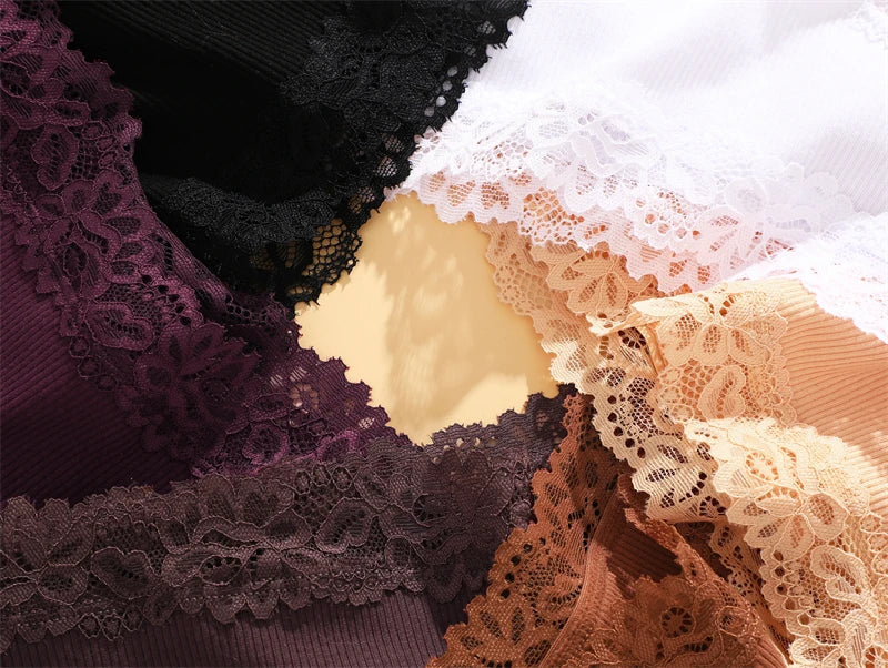 Sexy Cotton Lace Panty Women Low Waist Panties Underwear S-XL Solid Color Ladies Briefs Lingere Underware Comfortable Women