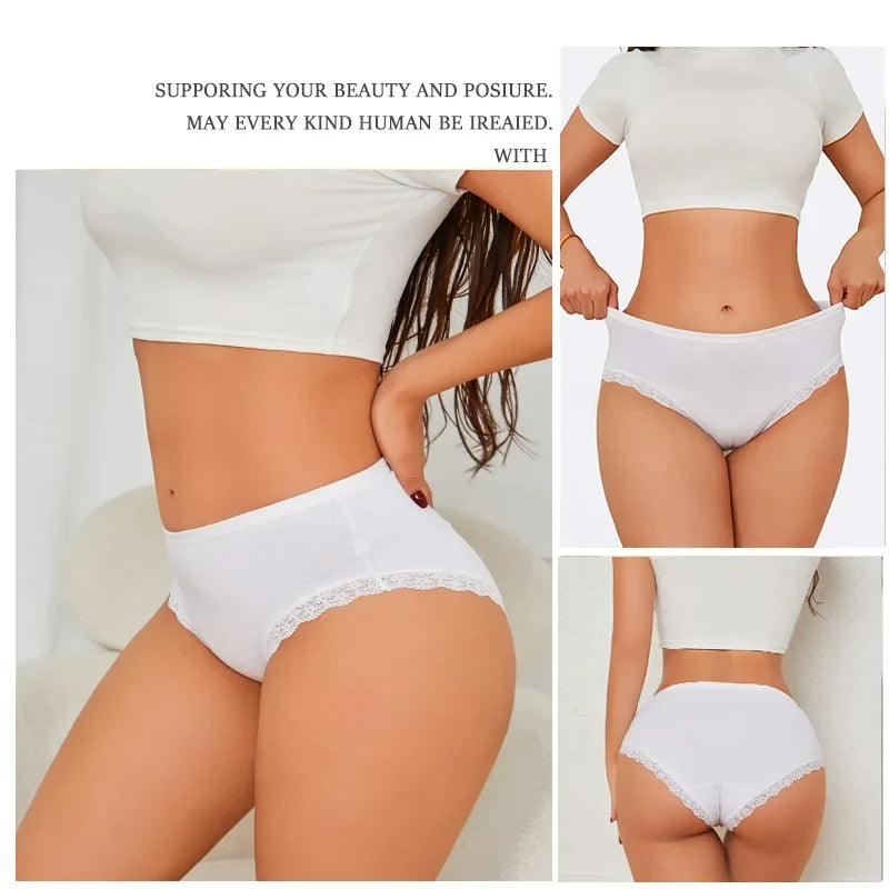 4Pcs/Set Women's Cotton Briefs Women Seamless Panties Solid Color Breathable Underwear Female Low Waist Soft Lingerie S-XXL