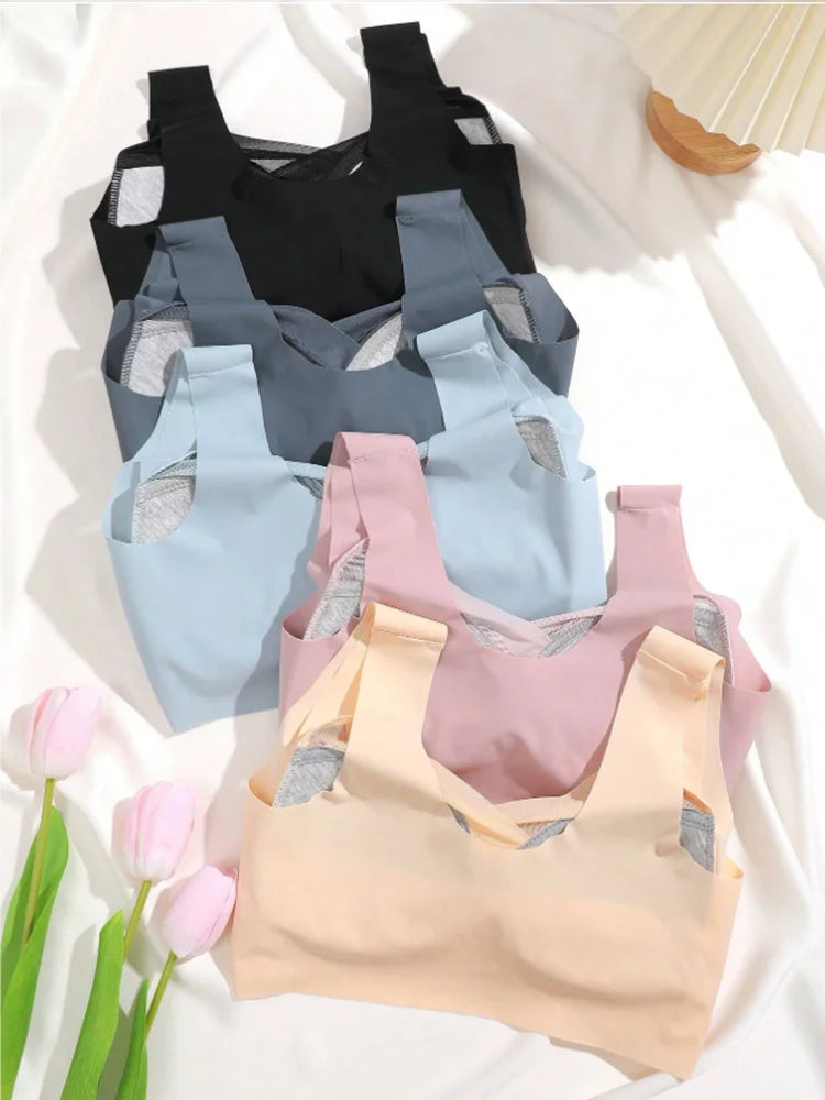 Women Seamless Bras Sports Plus Size Sexy Bras Patchwork Lace Push Up Underwear with Chest Pad Yoga Underwear Women Underwear